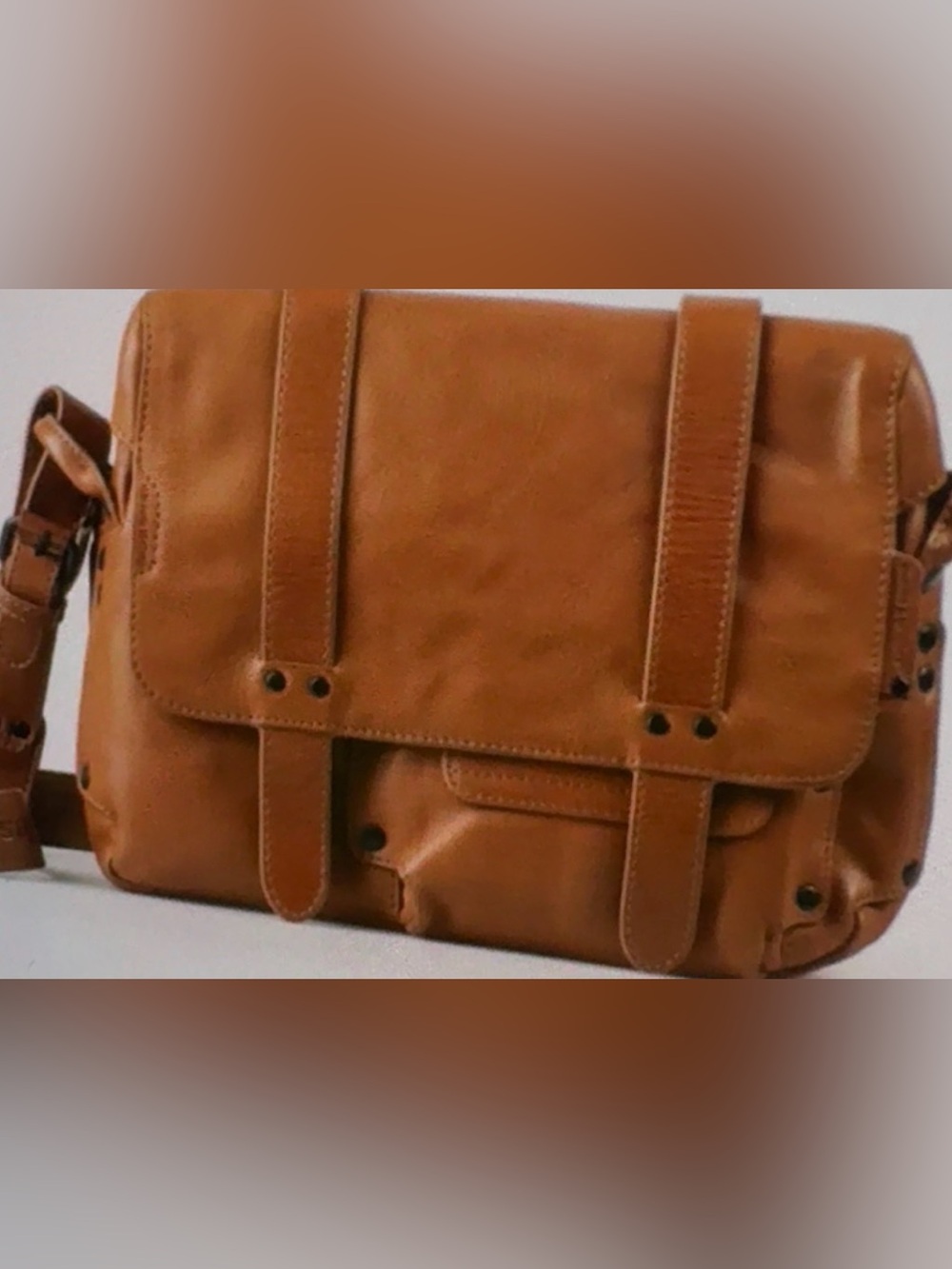 Aunts & Uncles Miss Applepie Caramel Leather Crossbody Postbag